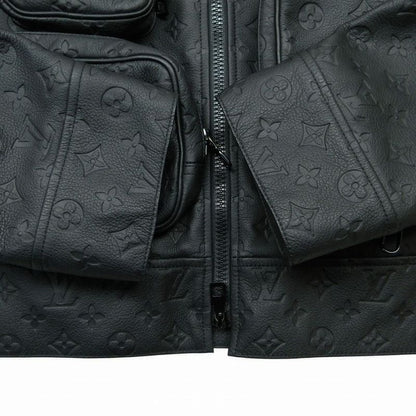 Louis Vuitton Monogram Embossed Utility Leather Jacket Calf 46 M