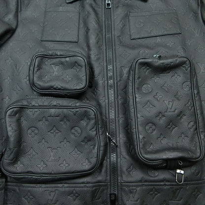 Louis Vuitton Monogram Embossed Utility Leather Jacket Calf 46 M