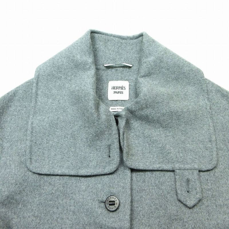 Hermes Cashmere Double Face Long Gilet No Sleeve Coat 34 XS