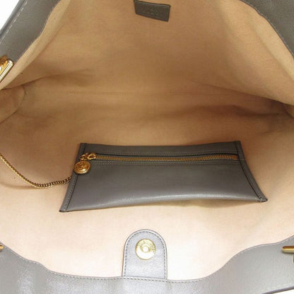 Gucci Rajah Taiga Head Chain Large Tote Gray