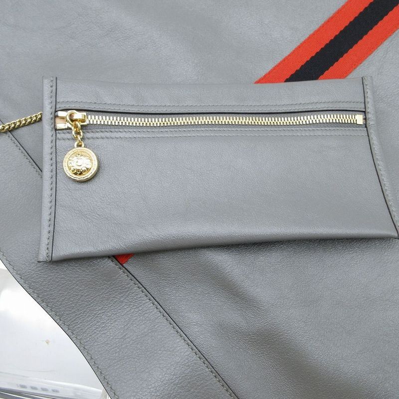 Gucci Rajah Taiga Head Chain Large Tote Gray