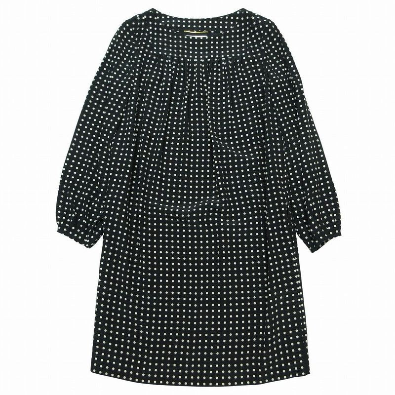 Saint Laurent by Hedi Slimane Era Dot Pattern Dress Long