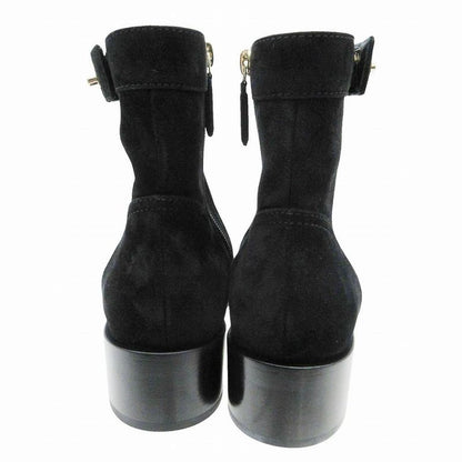 Chanel Suede CC Logo Turnlock Quilted Boots Shoes