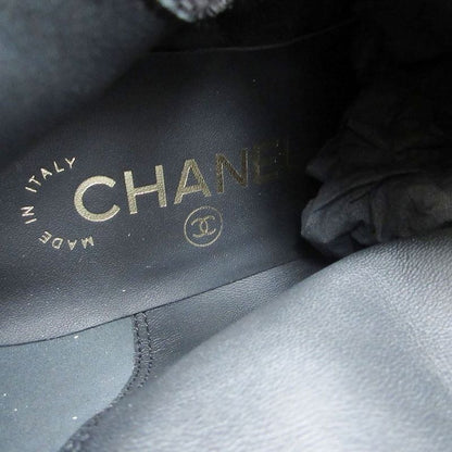 Chanel Suede CC Logo Turnlock Quilted Boots Shoes