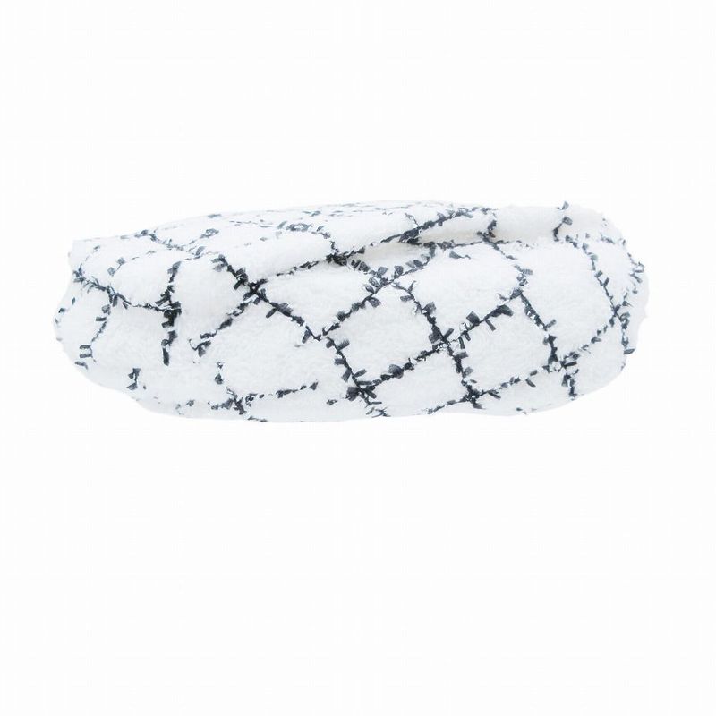 Chanel Tweed Plaid Beret Cap White M Tnt