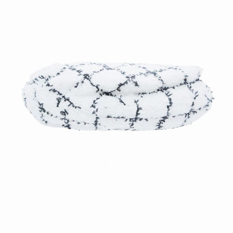 Chanel Tweed Plaid Beret Cap White M Tnt