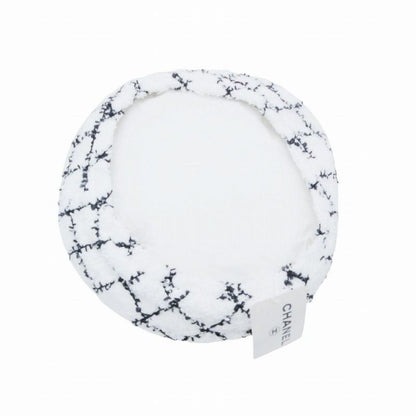 Chanel Tweed Plaid Beret Cap White M Tnt