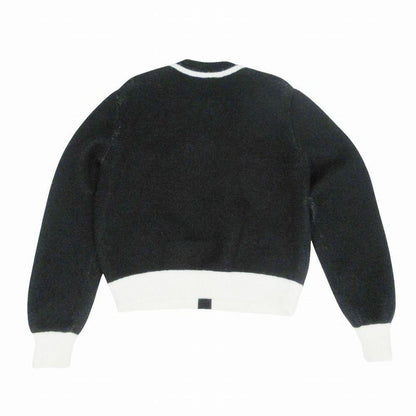 Chanel Cashmere Silk Bicolor 4 Pocket Long Sleeve Knit Cardigan Black