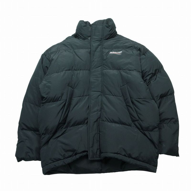 Balenciaga Political Campaign Puffer Jacket Logo Print Quilted Down 44 S