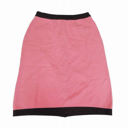 Chanel 100% Cashmere CC Logo Button Knit Skirt Bicolor Pink