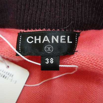 Chanel 100% Cashmere CC Logo Button Knit Skirt Bicolor Pink