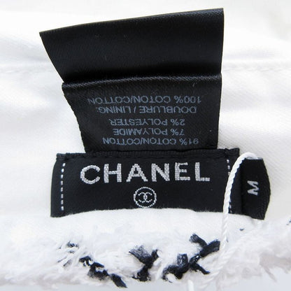 Chanel Tweed Plaid Beret Cap White M Tnt
