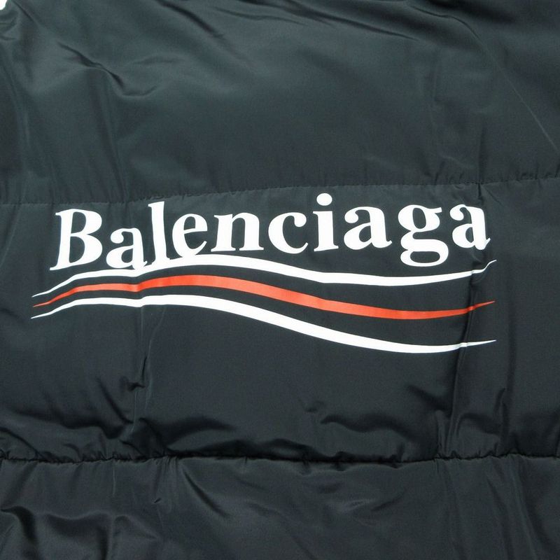 Balenciaga Political Campaign Puffer Jacket Logo Print Quilted Down 44 S