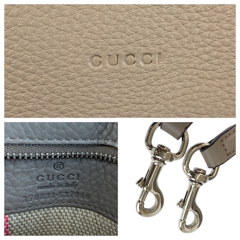 Gucci Bamboo Daily Gray Silver Leather Shoulder Bag