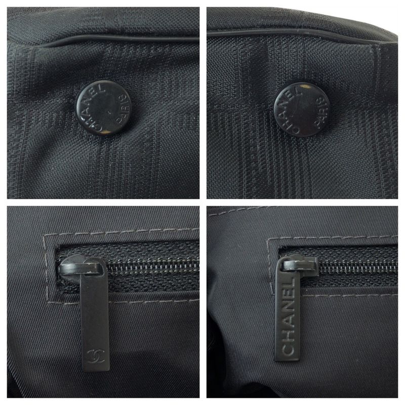 Chanel New Travel Line New Toto MM Black Tote Shoulder Bag