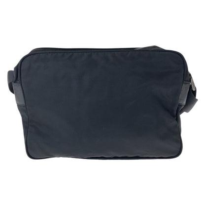 Prada Tessuto Black Silver Nylon Shoulder Back