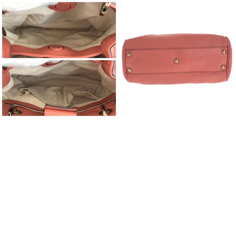 Gucci Bamboo Pink Gold Leather Tote