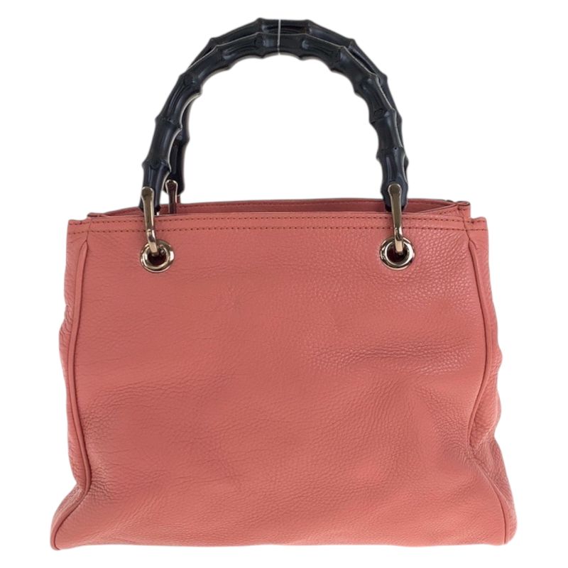 Gucci Bamboo Pink Gold Leather Tote