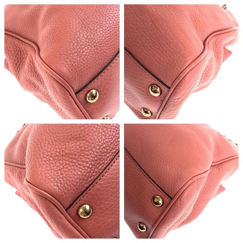 Gucci Bamboo Pink Gold Leather Tote
