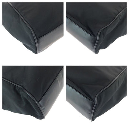 Prada Tessuto Black Gold Nylon Shoulder Bag Tote