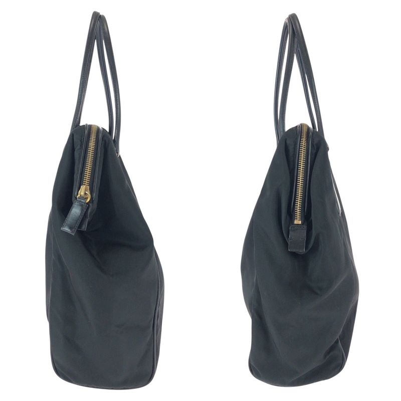 Prada Tessuto Black Gold Nylon Shoulder Bag Tote