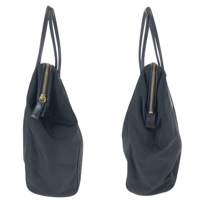 Prada Tessuto Black Gold Nylon Shoulder Bag Tote