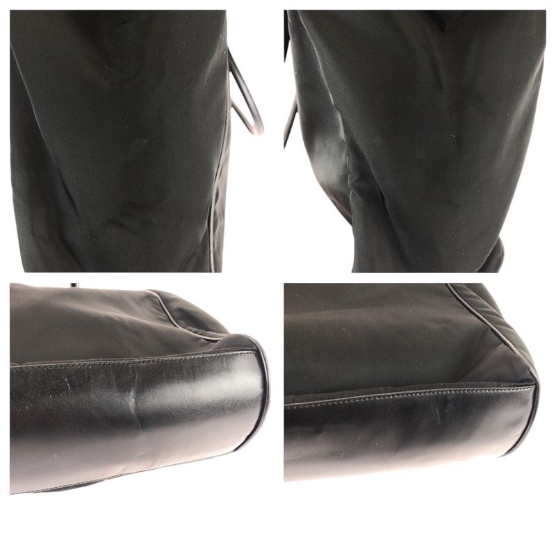 Prada Tessuto Black Gold Nylon Shoulder Bag Tote