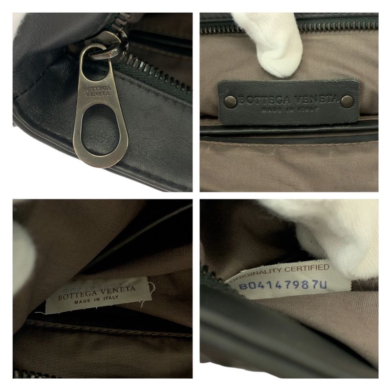 Bottega Veneta Charcoal Gray Leather Shoulder Bag Pochette