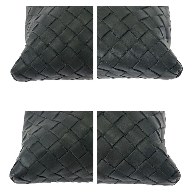Bottega Veneta Charcoal Gray Leather Shoulder Bag Pochette