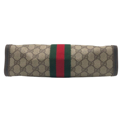 Gucci Vintage Sherry Line Brown Leather 41 014 Clutch