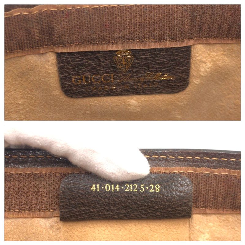 Gucci Vintage Sherry Line Brown Leather 41 014 Clutch