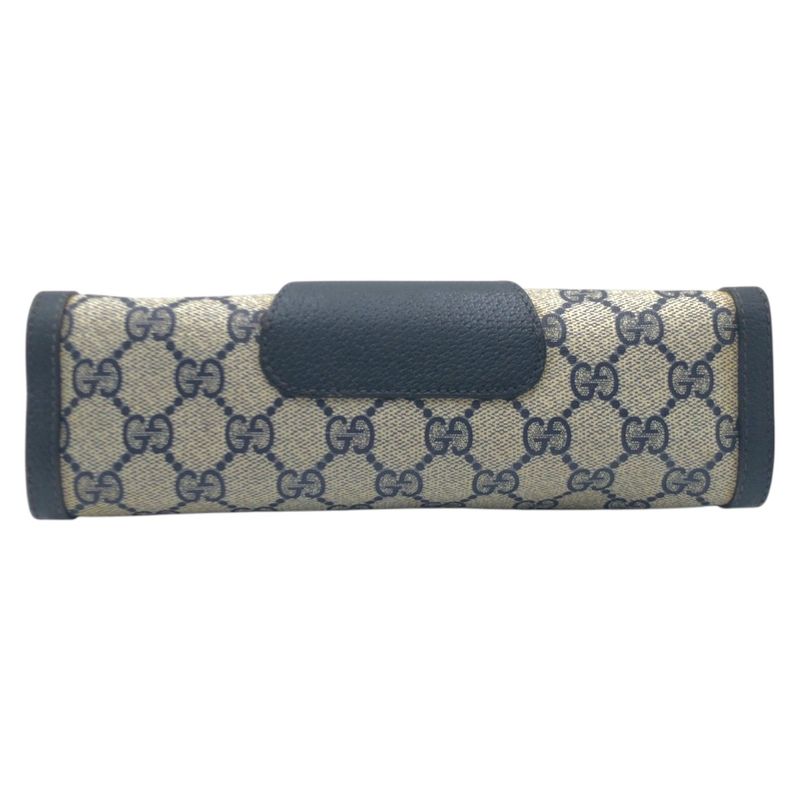 Gucci Shari Line Vintage Navy Beige 89.01 Clutch