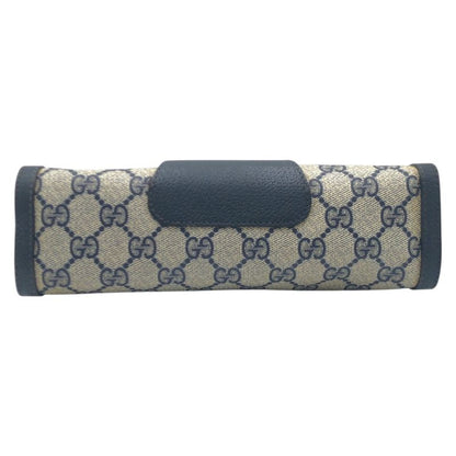 Gucci Shari Line Vintage Navy Beige 89.01 Clutch