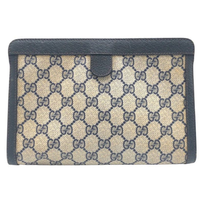Gucci Shari Line Vintage Navy Beige 89.01 Clutch