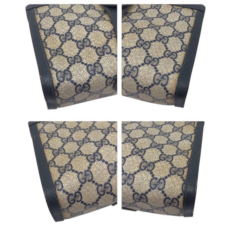 Gucci Shari Line Vintage Navy Beige 89.01 Clutch
