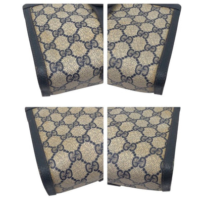 Gucci Shari Line Vintage Navy Beige 89.01 Clutch