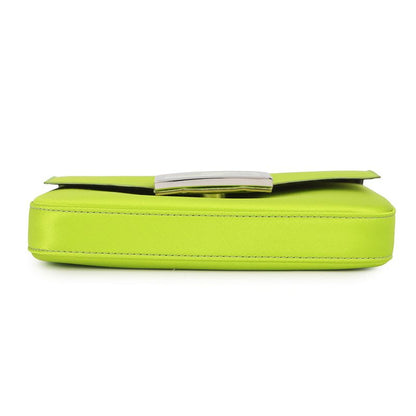 Fendi Shoulder Bag Baguette Phone Pouch 2-Way Light Green-brown