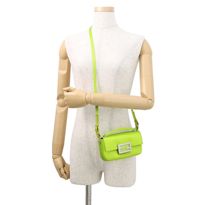 Fendi Shoulder Bag Baguette Phone Pouch 2-Way Light Green-brown