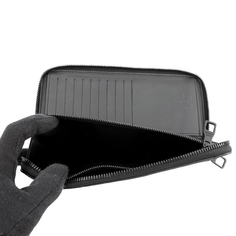 Louis Vuitton Wallet Monogram Taurillon Leather Zippy Vertical Noir Black