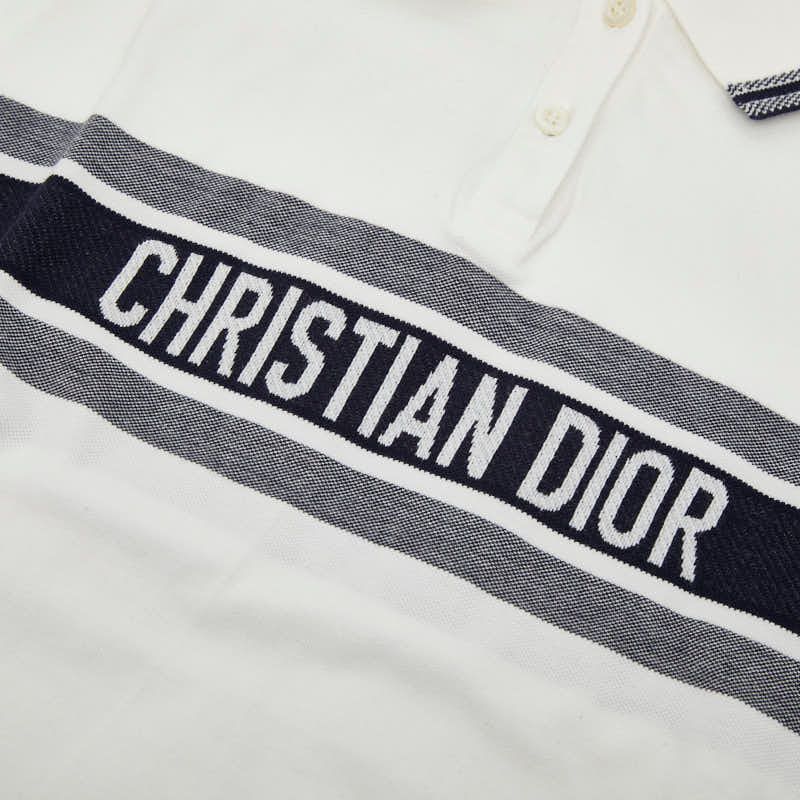 Dior Logo Polo Shirt XS White Multicolor Cotton Jersey