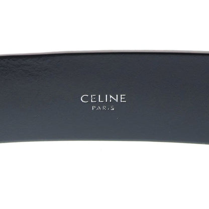 Celine Logo Print Leather Western Belt Black