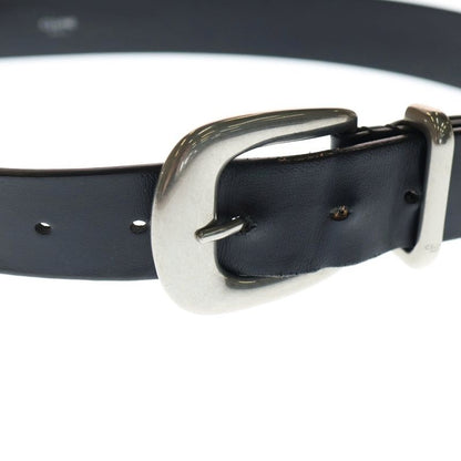 Celine Logo Print Leather Western Belt Black