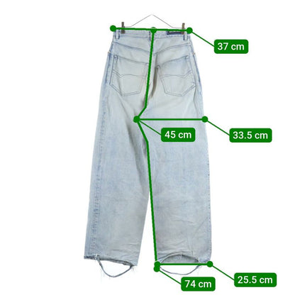 Balenciaga Damaged Baggy Denim Pants Indigo