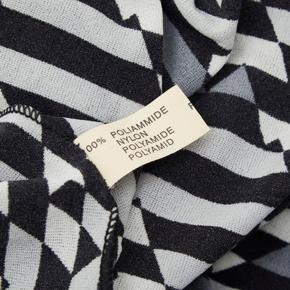 Fendi FF Logo Striped Sleeveless Dress 42 Gray White Black