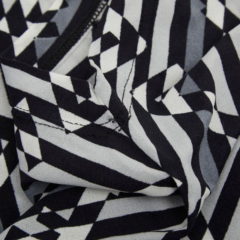 Fendi FF Logo Striped Sleeveless Dress 42 Gray White Black