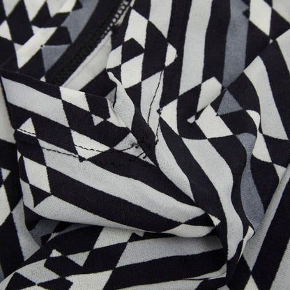 Fendi FF Logo Striped Sleeveless Dress 42 Gray White Black