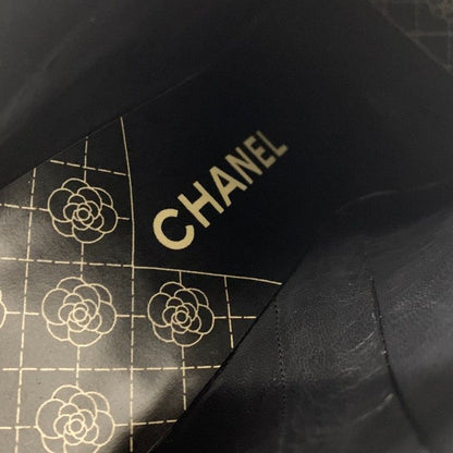 Chanel Boots Shorts Shoes Leather Fabric Black Gold CC Logo Pearl