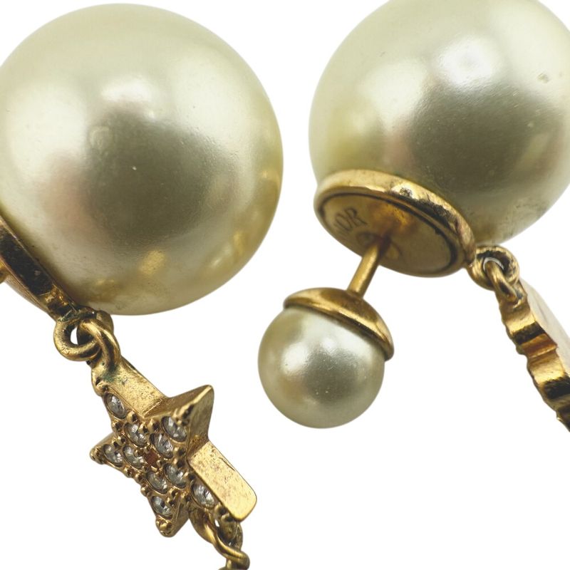 Dior Christian Star Clover Asymmetric Earrings