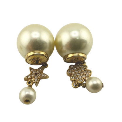 Dior Christian Star Clover Asymmetric Earrings