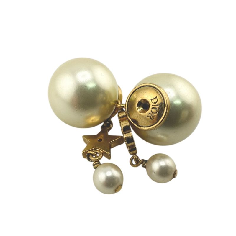 Dior Christian Star Clover Asymmetric Earrings